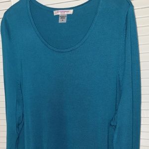 Women’s Allison Daley Plus sweater. Teal, size 3x, New with tags.